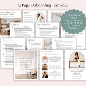 K&ouml;nnte beinhalten: Eine 12-seitige Onboarding-Vorlage, die Unternehmen beim Wachstum unterst&uuml;tzen soll. Die Vorlage umfasst Abschnitte zu Dienstleistungen, Zusatzleistungen, Prozessen und Kommunikation. Sie enth&auml;lt auch ein Zitat &uuml;ber die sorgf&auml;ltige, pr&auml;zise und klare Kommunikation bei der Bearbeitung von Details. Die Vorlage soll Unternehmen dabei helfen, klare Erwartungen zu setzen und Vertrauen zu ihren Agenten aufzubauen.