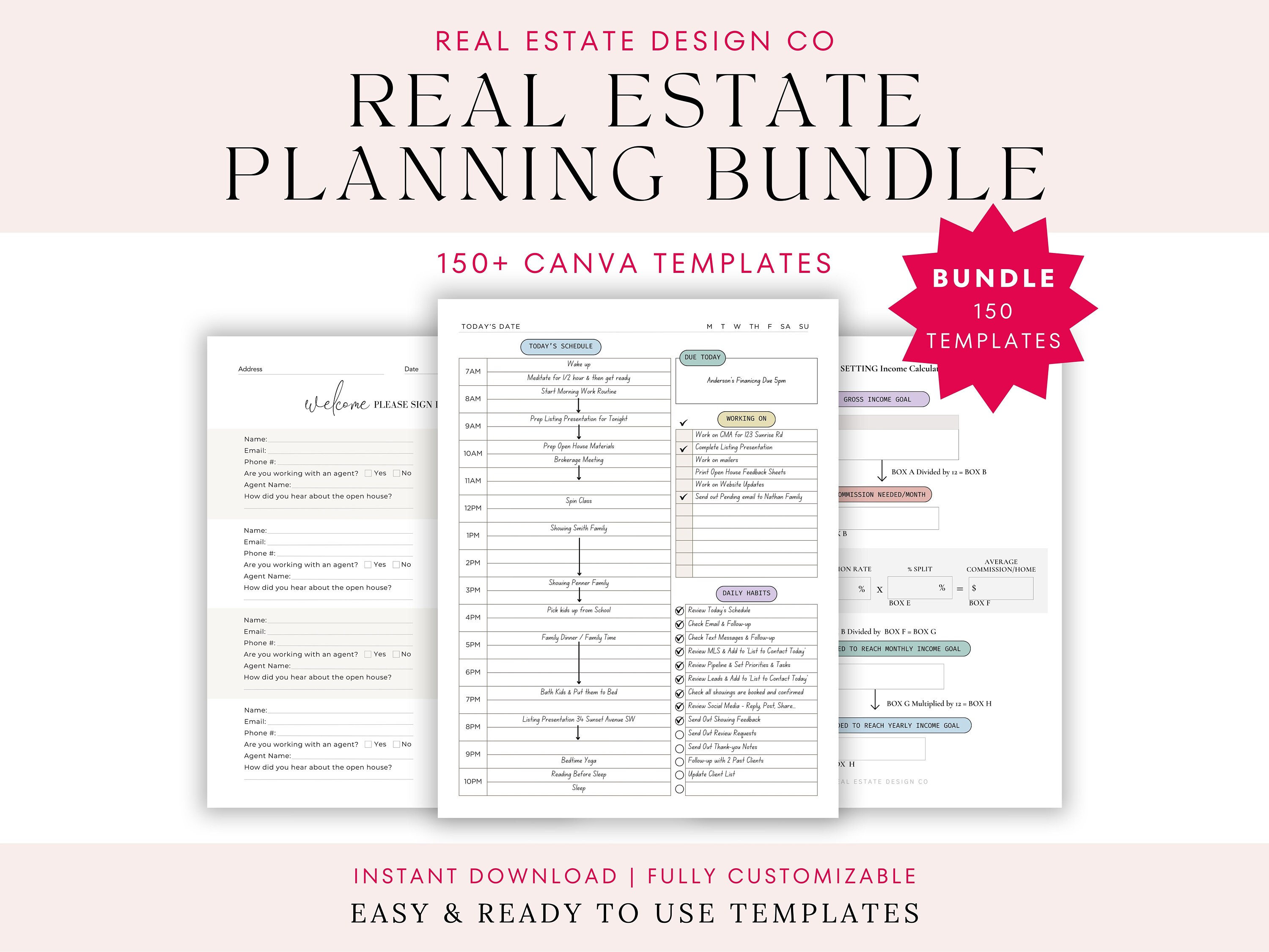 Ultimate Real Estate Business Planner Bundle, Canva Template, Goal ...