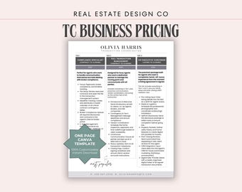 Vorlage für die Transaktionskoordinater-Serviceliste | Grundbesitz TC Business Tiers (Canva Designs)