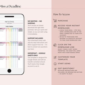 Google Sheets Task Tracker, Dynamic Calendar, Habit Tracker, To-do List ...
