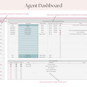 Real Estate Transaction Coordinator Client Dashboard | Sharable Google Sheets Template for Agent & TC Communication image 5
