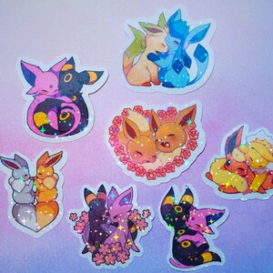 Pokemon Sticker, Vinyl Sticker Eevee Sticker Espeon Sticker, umbreon sticker, Pokemon Stationery, Kawaii eeveelution sticker