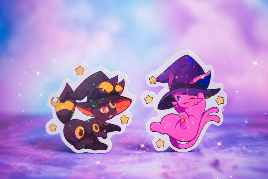 Kawaii Halloween Pokemon Stickers, Espeon Sticker, Umbreon Sticker ...