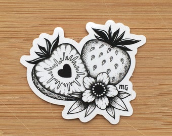 Strawberry Tattoo Etsy