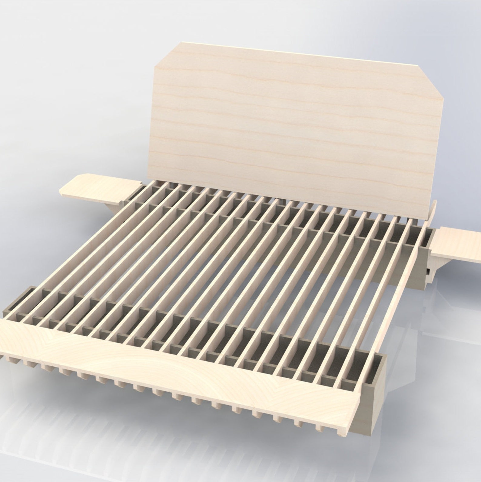 DIY Plywood Bedframe Design King Etsy Canada