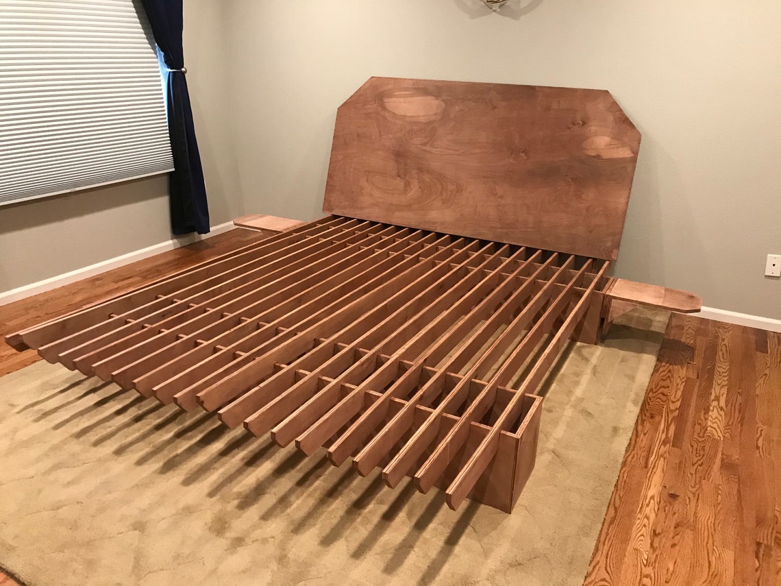 DIY Plywood Bedframe Design King Etsy Canada