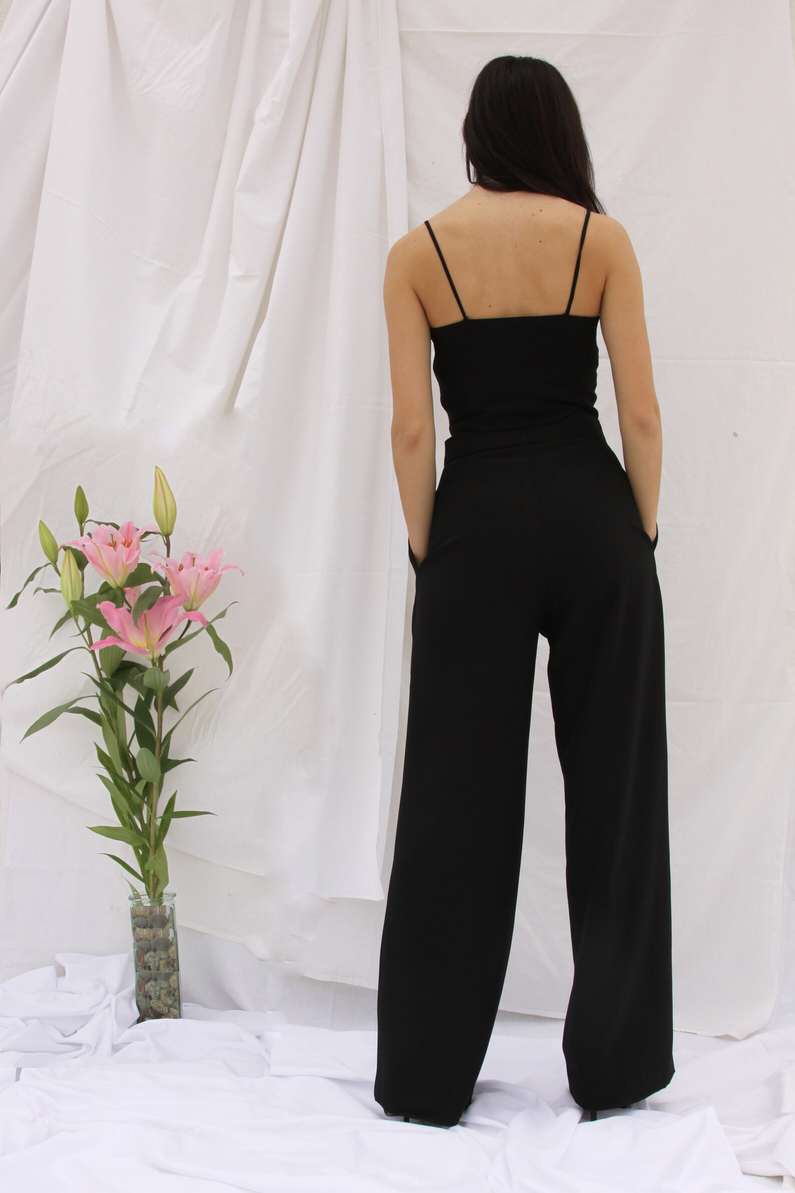 Schwarzes Oberteil der Frau Viskose | Etsy