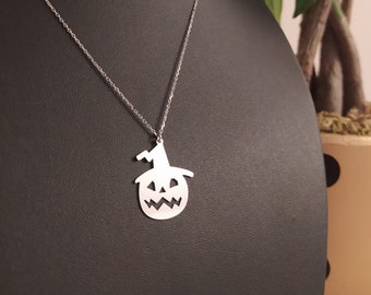 Pumpkin Necklace- Halloween Pumpkin Necklace Gift- Sterling Silver Pumpkin Necklace- Halloween Jewelry- halloween costume accessories