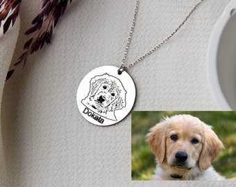 Portrait custom pet necklace,Personalized cat custom Necklace, Personalized Cat, Pet Memorial Necklace,Dog Necklace,Portrait necklace