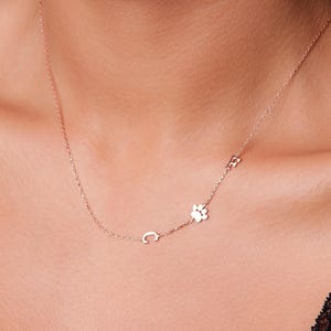 Sideway paw necklace - Paw letter necklace- Personalized Paw Initial Necklace, Custom gift, Pet Memorial Necklace, Sideway Dog Paw Necklace