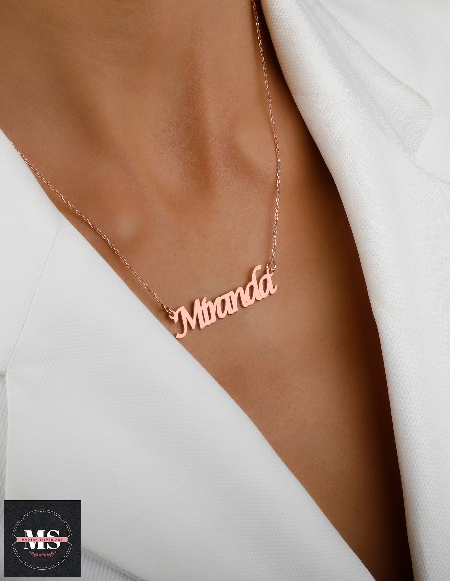 Sterling Silver Name Necklace, Personalized Jewelry, Custom Name