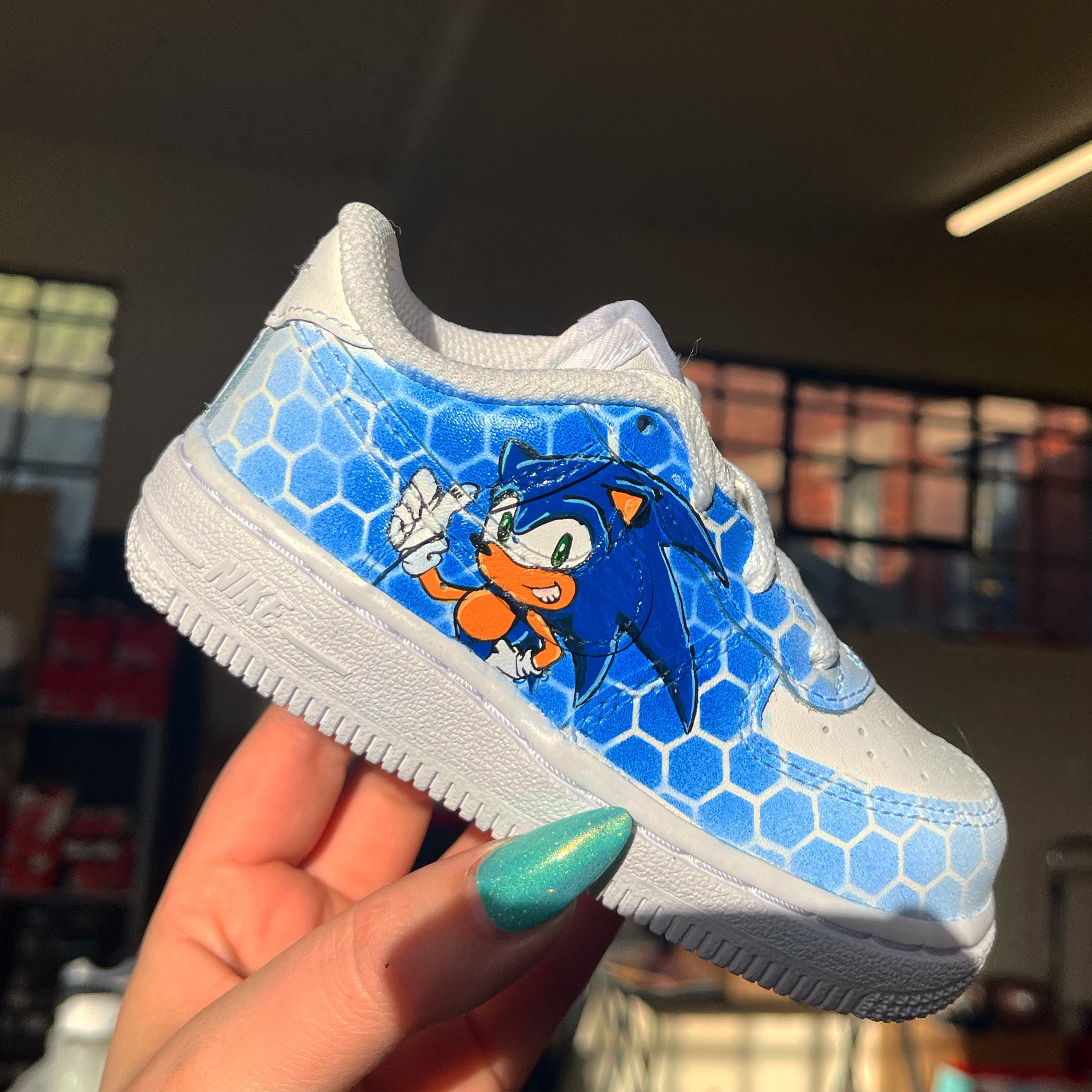 Sonic Nike Air Force 1 Custom Sneakers | Etsy