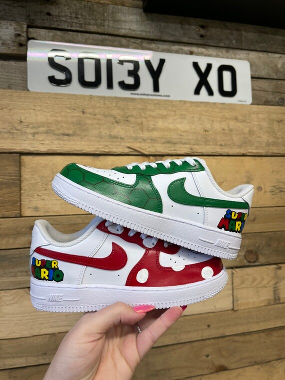 Super Mario inspiriert Air Force 1 Custom Sneakers Trainer | Etsy Schweiz