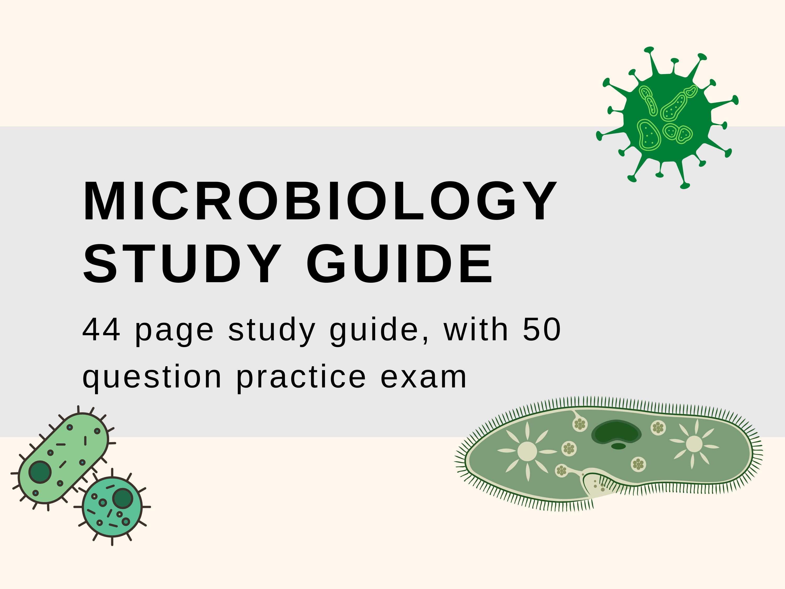 Microbiology Study Guide With Practice Exam Etsy