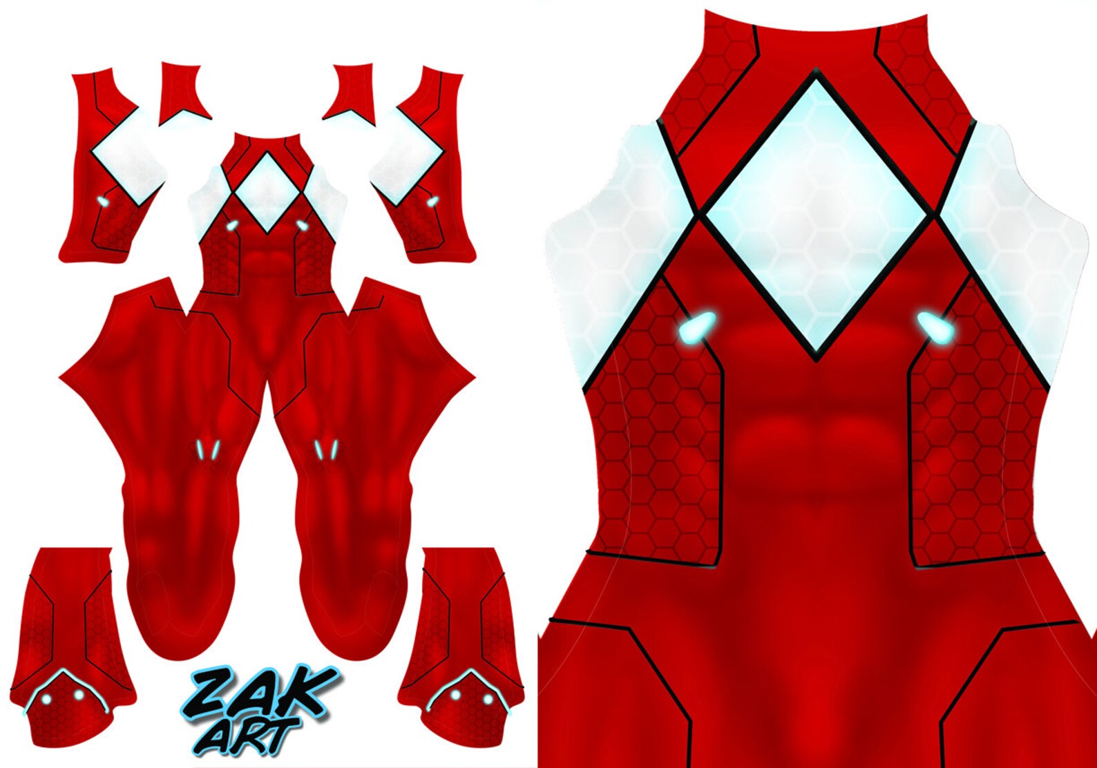 MMPR Red Power Ranger Neo Pattern Etsy