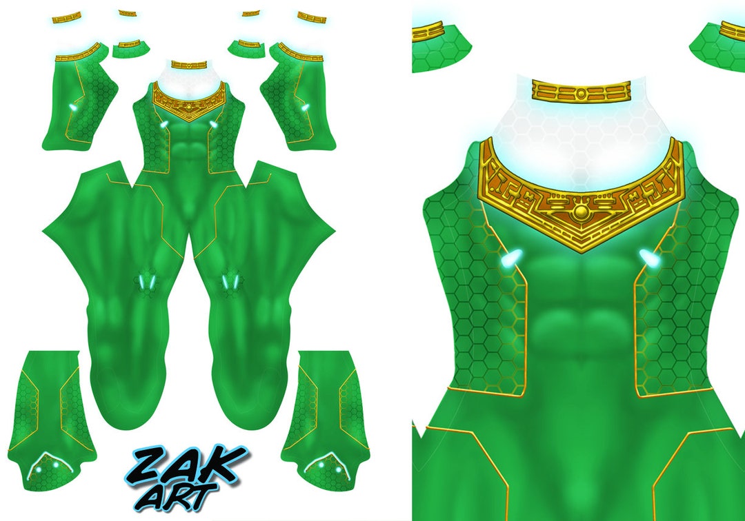 Power Rangers Zeo Green Neo Pattern - Etsy
