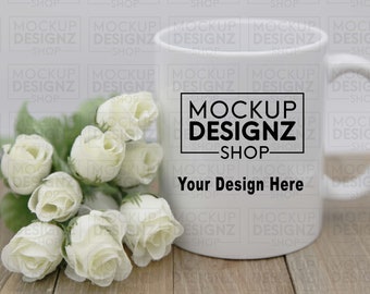 Mug Mockup | Blank Mockup | Mockups | Coffee mug mockup | blank mug | Farmhouse Theme | white cup | 11 oz mug | floral mug mockup | download