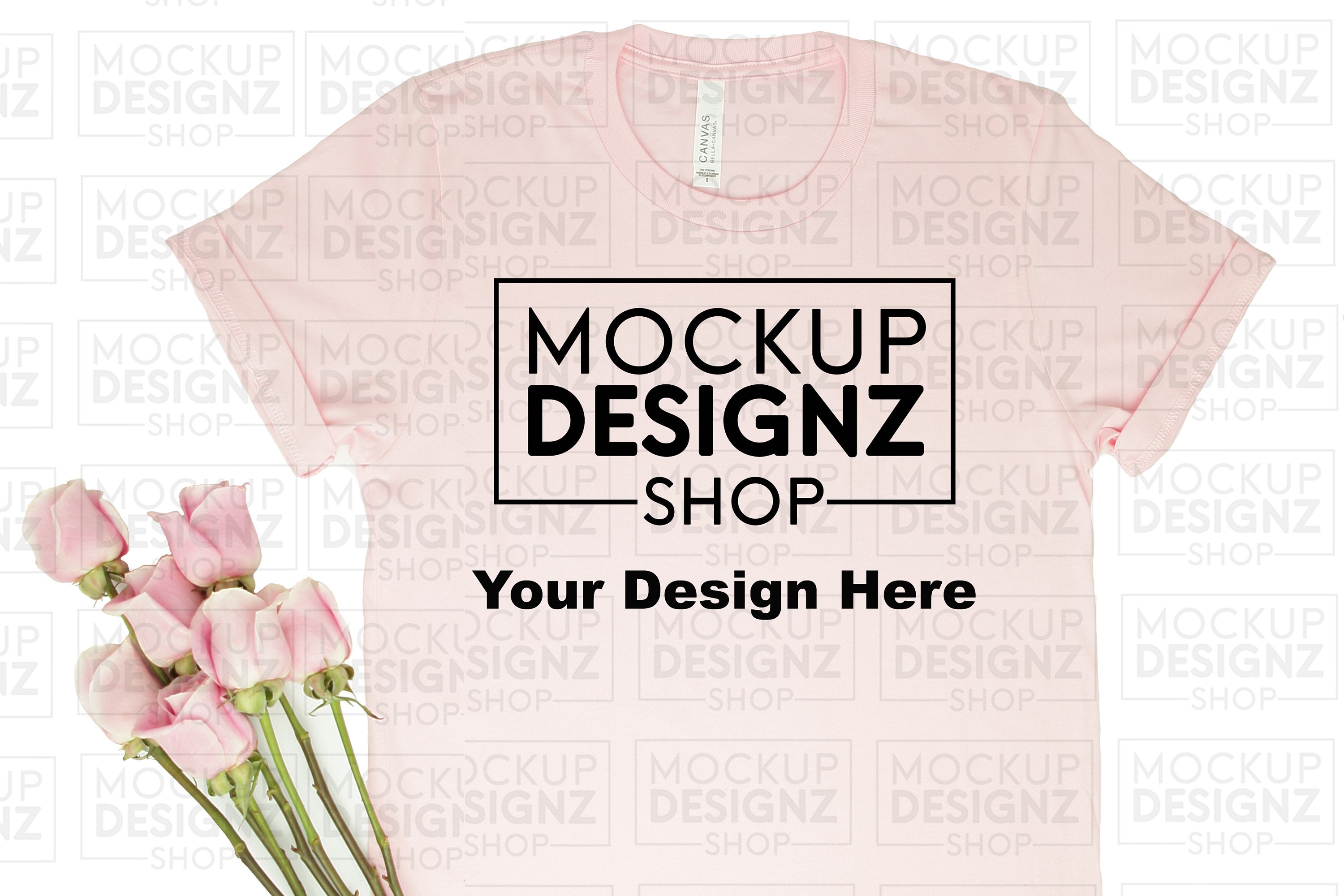 Download Valentine Mockup / Bella Canva 3001 Pink Shirt Mockup ...