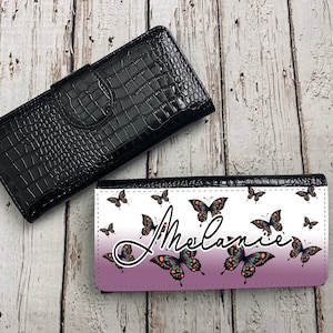 Cartera Mujer Personalizada Mariposas. Cartera personalizada. Cartera de regalo. Billetera. Billetera de cuero. Personalizado con tu nombre. Monedero Mariposa