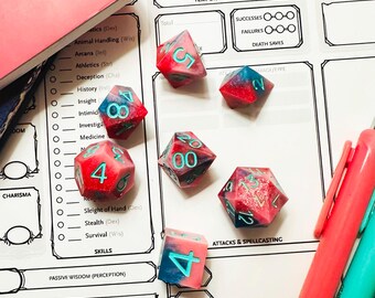 Bonbons acidulés | Jeu de dés tranchants faits main | Donjons et dragons | DÉS DU MDN
