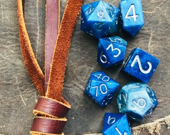 Âme de cobalt | Fait à la main | Ensemble de dés Sharp Edge | Donjons & Dragons | DÉS DU MDN