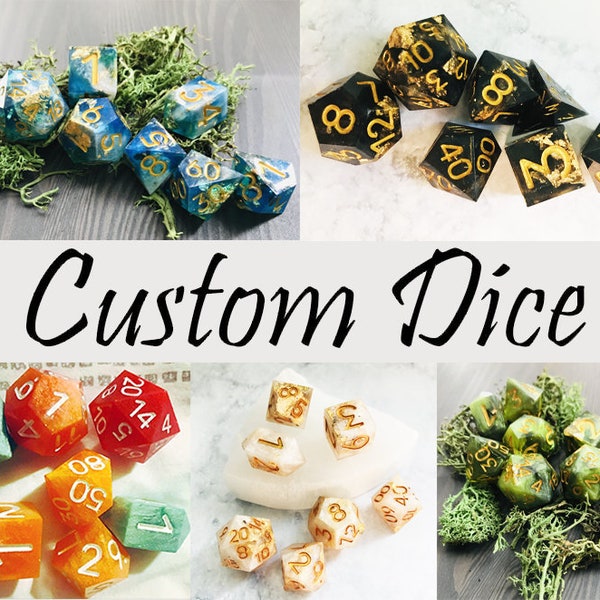 Custom Dice Set | Handmade | Sharp Edge Dice Set | Dungeons & Dragons | DND DICE