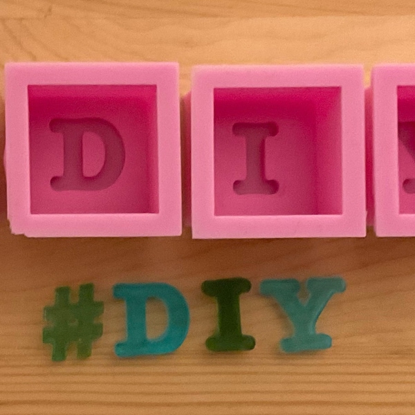 Toy Block Crafting Silicone Molds for Making Word or Characters With or Without a Base - make Soaps, Resins, Wax Melts, and More!