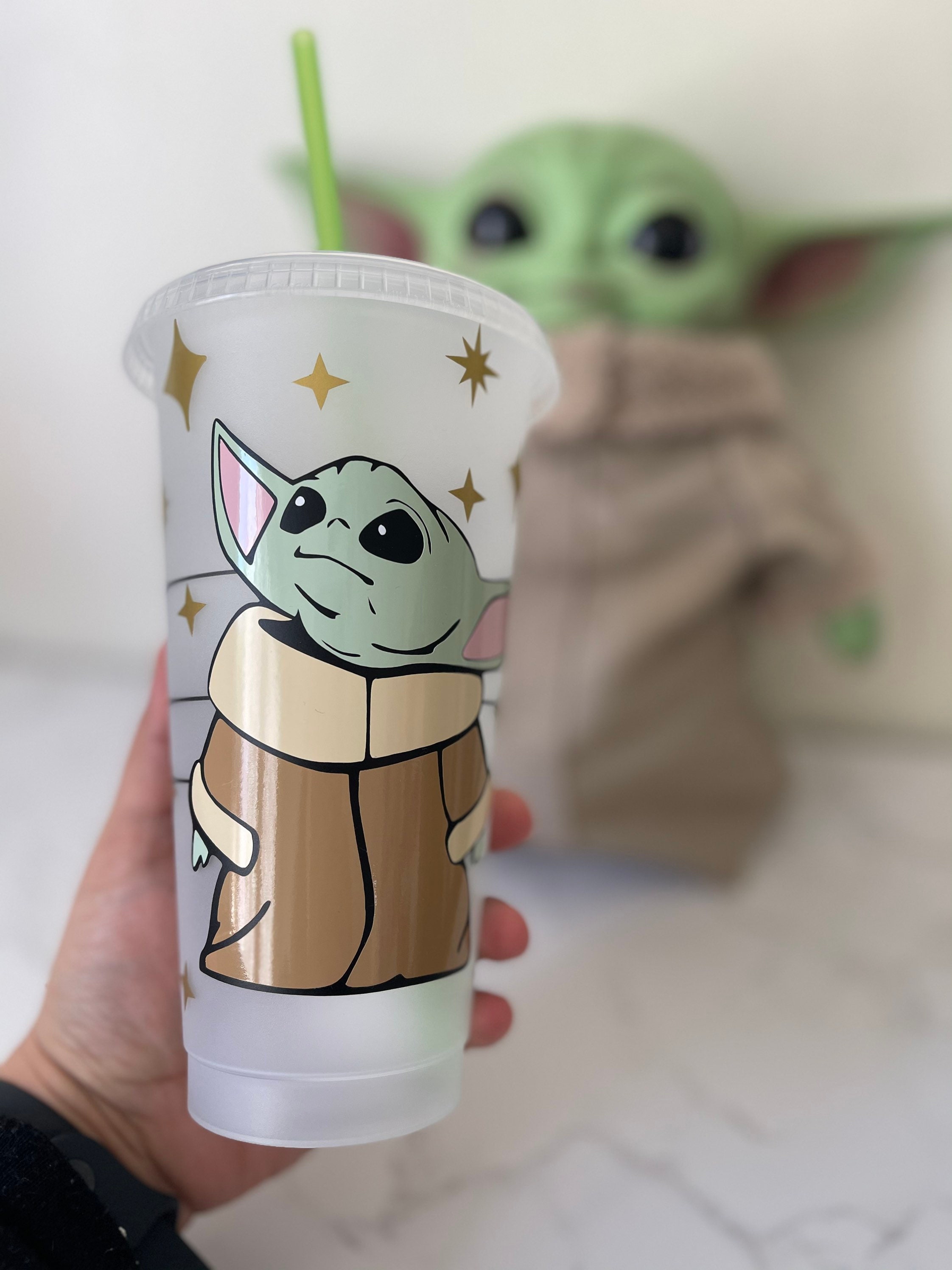 Custom Baby Yoda And Black Balloons Coffee Mug By Cm-arts - Artistshot