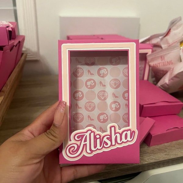 Pre-made “Alisha” Barbie candy boxes