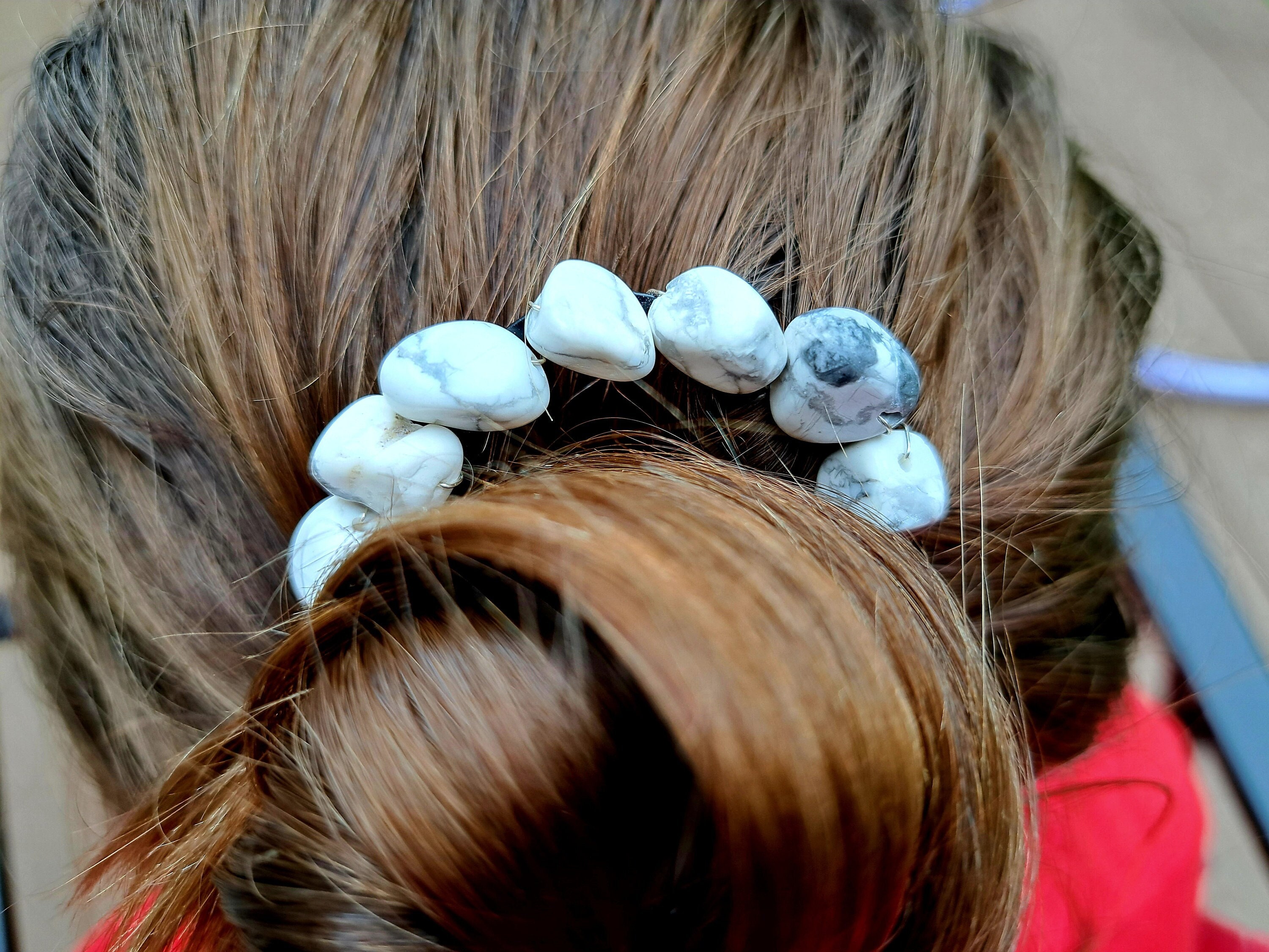 Howlite Hair Fork/gemstone Hair Stick/4 Prong Crystal Hair  display picture 2
