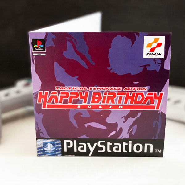 Retro Gaming Birthday Card - Metal Gear Solid - PlayStation Design