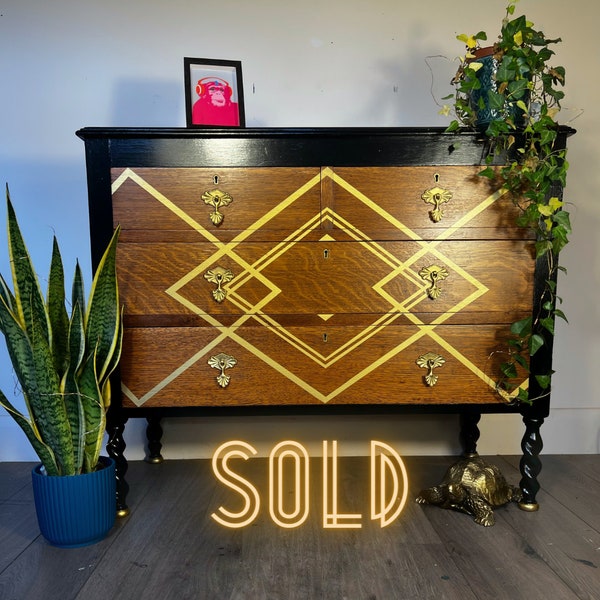 Upcycled Oak Chest of Drawers