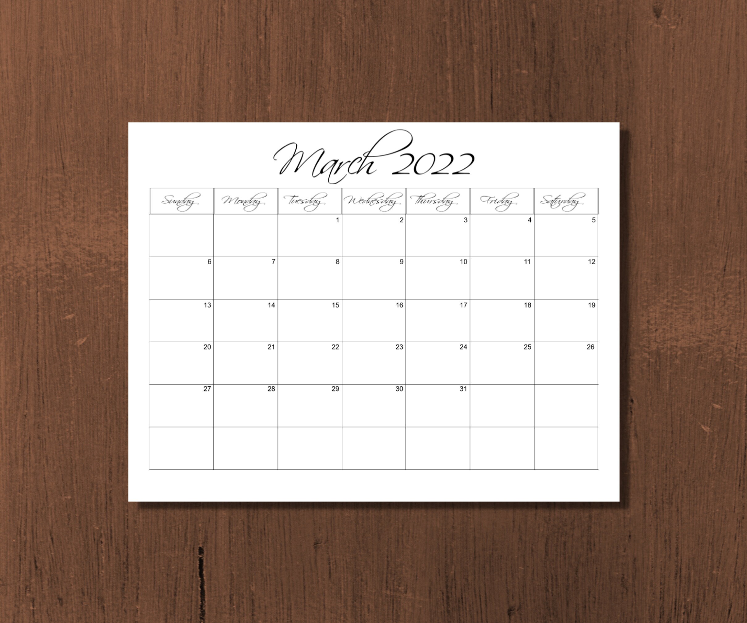 printable calendar 2022 monthly calendar fillable calendar etsy