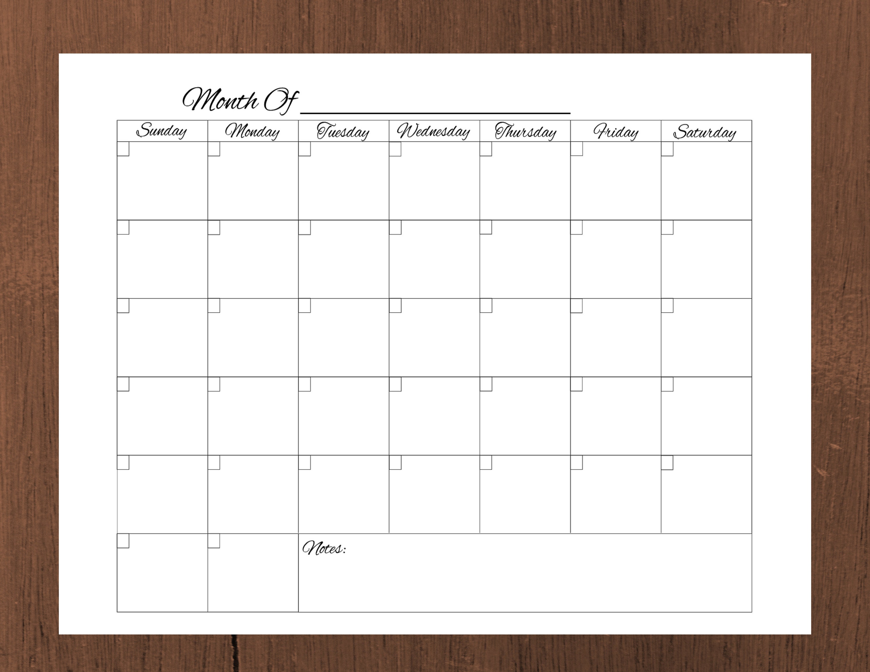 Blank Calendar Printable, Instant Digital Download, Monthly Calendar Template, Editable PDF Printable Calendar - Etsy Blank Calendar Printable, Instant Digital Download, Monthly Calendar Template, Editable PDF Printable Calendar - Etsy