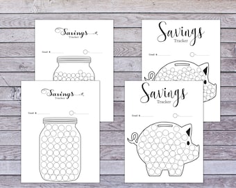 Savings Tracker Printable: Jar & Piggybank Goal Charts (PDF)