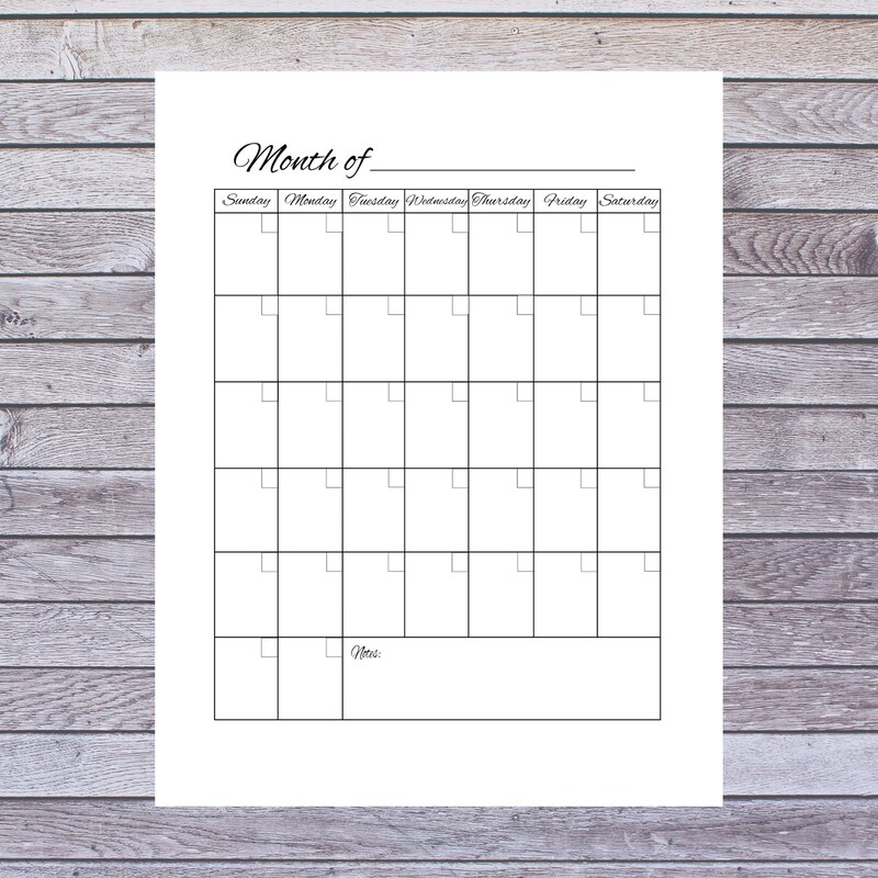 2025 Fillable Blank Calendar Etsy