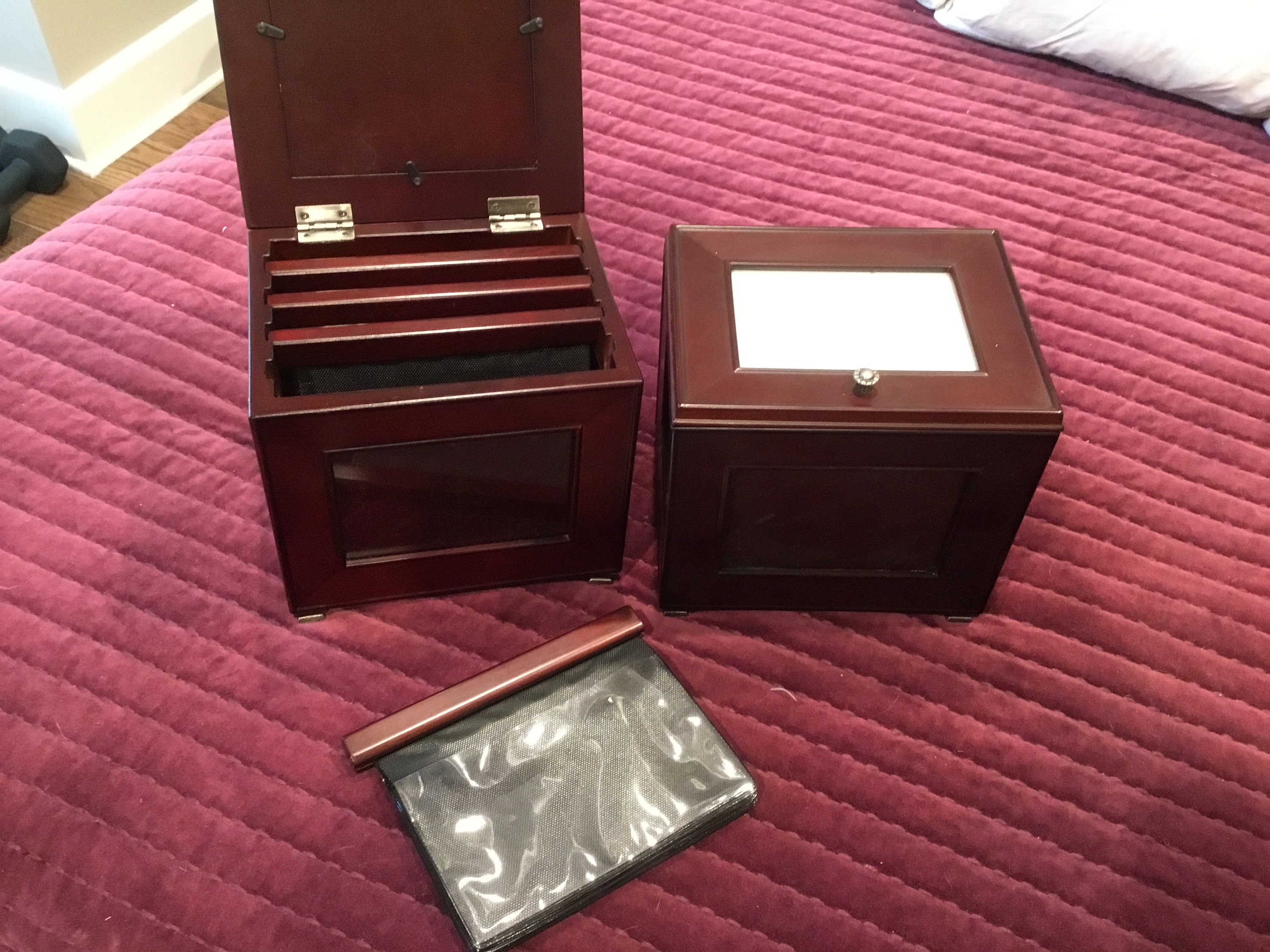 Pair Bombay Co. Mahogany Photo Boxes with Inserts Etsy