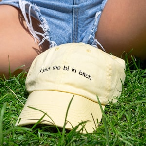 I Put The Bi In Bitch Hat Bisexual Pride Gift LGBT Clothing Custom Color Adjustable Embroidered Dad Hat