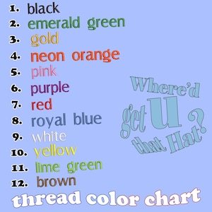 a poster with words written in different colors