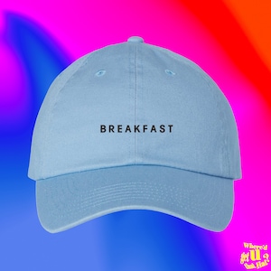 Breakfast Hat Breakfast Lover Foodie Restaurant Custom Color Adjustable Embroidered Dad Hat