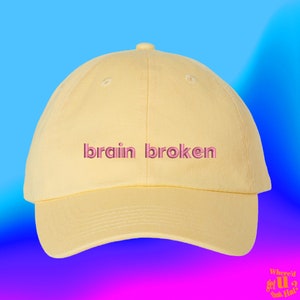 Brain Broken Hat Smooth Brain Meme TikTok Clothes Custom Color Adjustable Embroidered Dad Hat