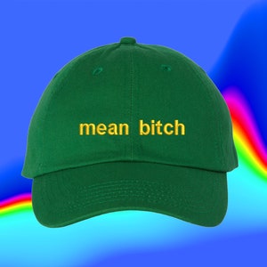 Mean Bitch Hat | Best Friend Gift | Custom Color Adjustable Embroidered Dad Hat