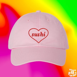 Sushi Hat Japanese Food Gift Best Friend Gift Asian Chef Custom Color Adjustable Embroidered Dad Hat