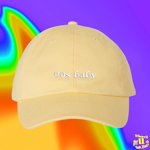 90s Baby Hat 90s Adult Millennial Cap Custom Color Adjustable Embroidered Dad Hat
