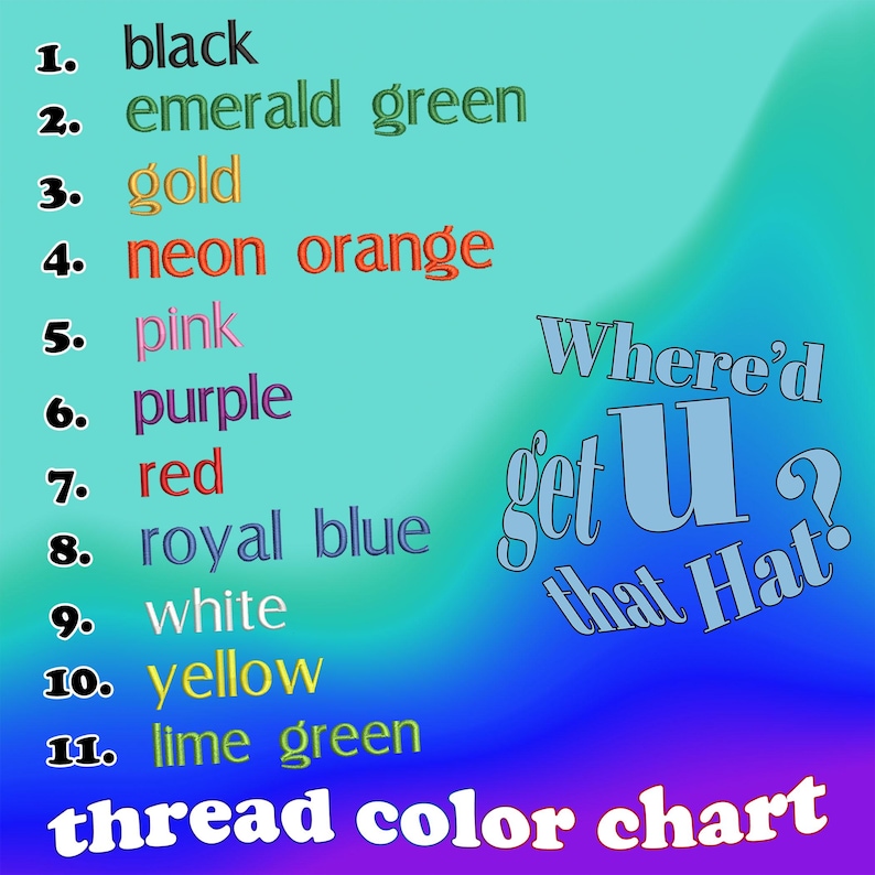 a poster with different words in different colors