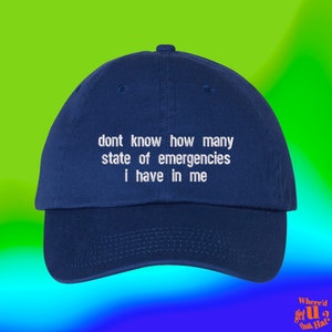 Hoed weet niet noodtoestand hoed NYC overstromingen activist Florida humor Texas grappen cadeau aangepaste kleur verstelbare geborduurde papa hoed