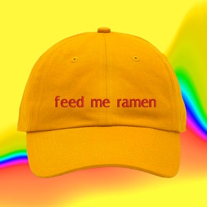Feed Me Ramen Hat Cap Embroidered Cotton Adjustable Dad Hat