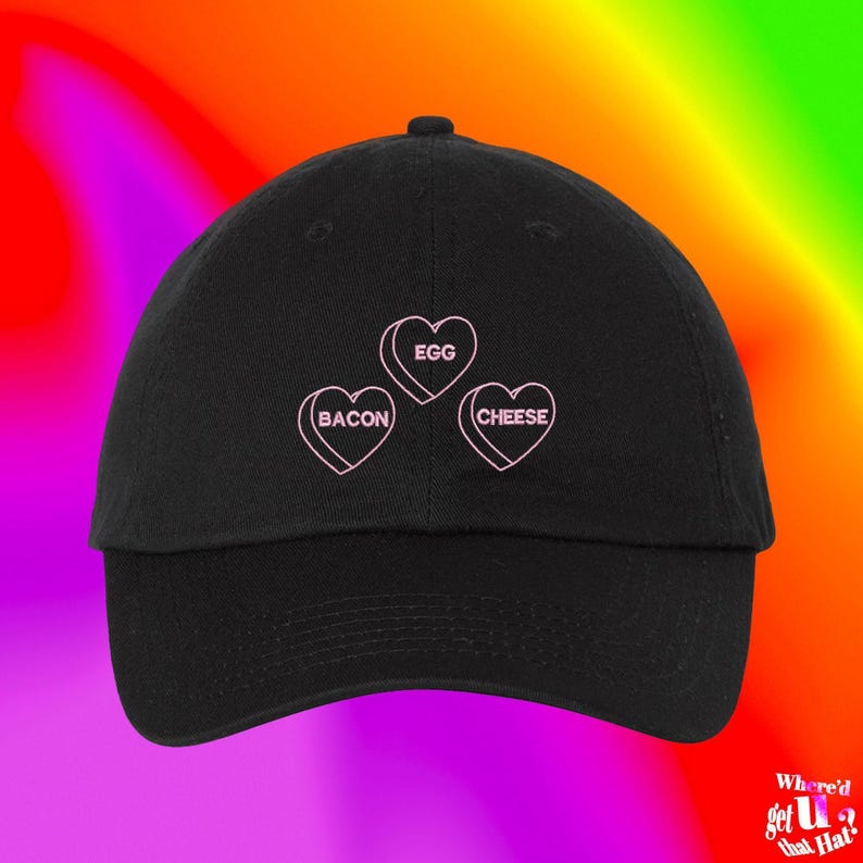 Bacon Egg Cheese Hat Breakfast Lover Foodie Restaurant Custom Color Adjustable Embroidered Dad Hat image 1