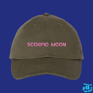 Chapéu de lua de escorpião horóscopo signo do zodíaco presente bonito astrologia outubro novembro aniversário personalizável ajustável bordado boné pai