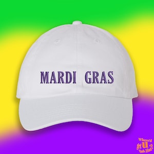 Mardi Gras Hat Mardi Gras Gift Custom Color Adjustable Embroidered Dad Hat